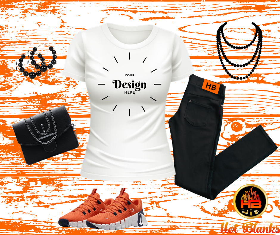 Orange Woodgrain T-Shirt Mock-Up