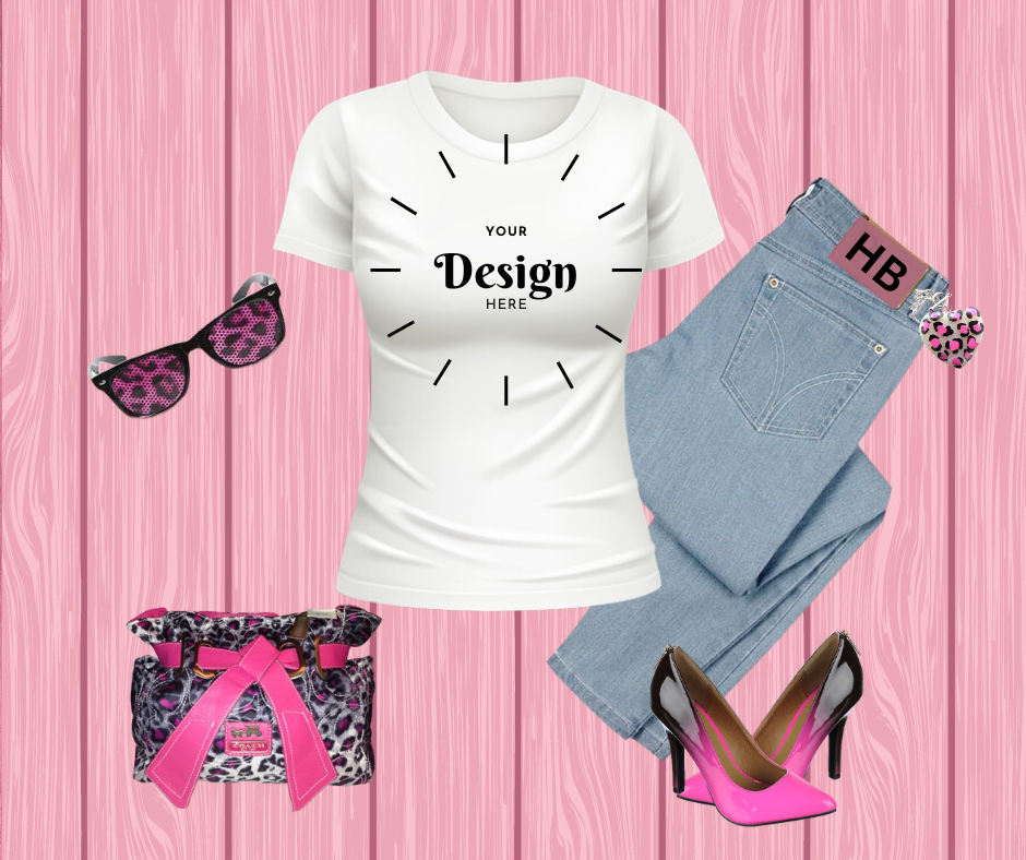Pink Woodgrain T-Shirt Mock-up