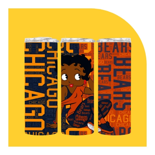 Chicago Bears Betty Boop Tumbler PNG